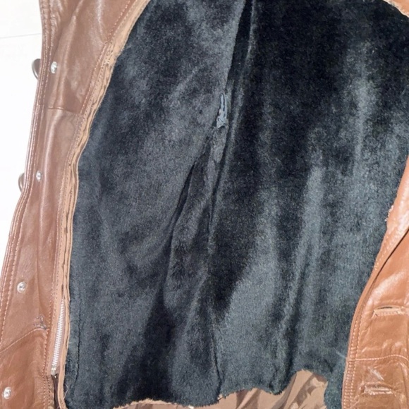 Vintage The Leather Shop Men’s Brown Genuine Leather Jacket 40 Long Coat Korea - Picture 5 of 6